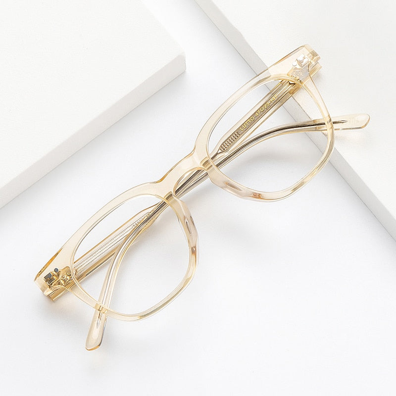 Gatenac Full Rim Square Acetate Frame Eyeglasses Gxyj645 Full Rim Gatenac LUTT Yellow