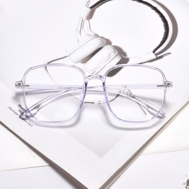 Yimaruili Unisex Full Rim Acetate Polygon Frame Eyeglasses D147 Full Rim Yimaruili Eyeglasses Blue