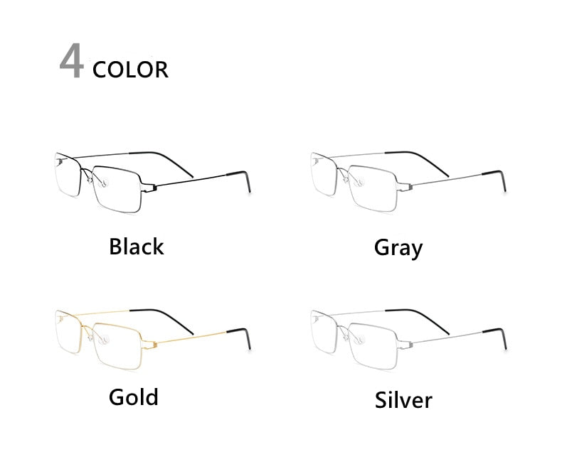 Yimaruili Unisex Full Rim Screwless Titanium Alloy Frame Eyeglasses 28606 Full Rim Yimaruili Eyeglasses