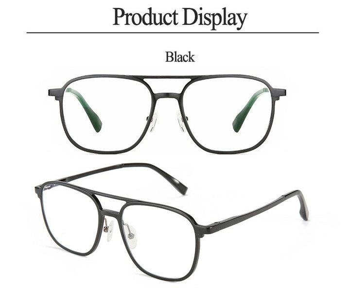 Hotochki Men's Full Rim Square Alloy Frame Eyeglasses 6113 Full Rim Hotochki