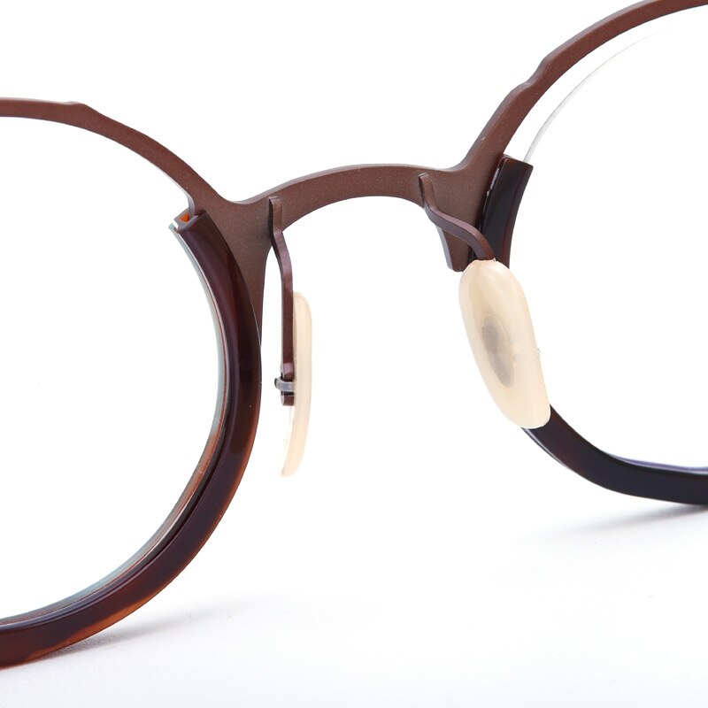 Muzz Unisex Full Rim Round IP Titanium Acetate Hand Crafted Frame Eyeglasses 0053 Full Rim Muzz