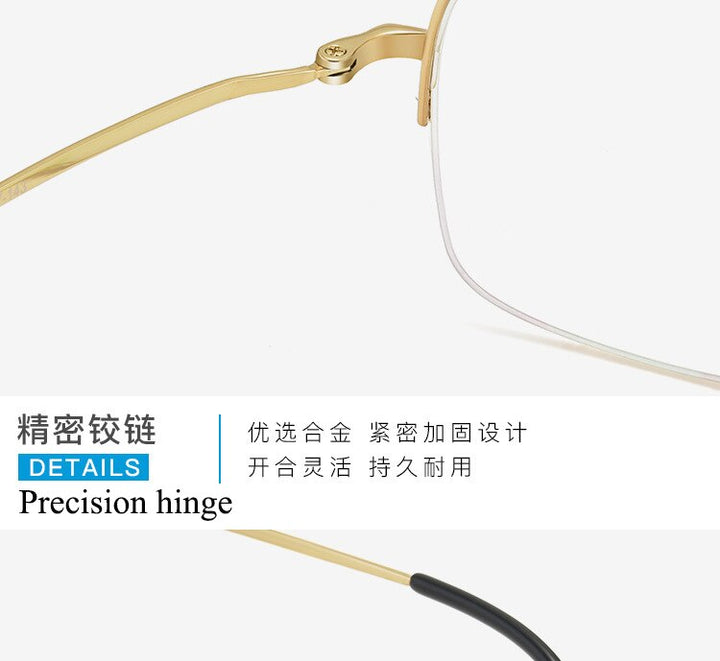 Men's Semi Rim IP Electroplated Titanium Alloy Frame Eyeglasses Zt1114 Semi Rim Bclear
