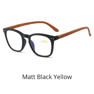 Ralferty Unisex Full Rim Square Acetate Reading Glasses F91104 Reading Glasses Ralferty Matt Black Yellow China +100