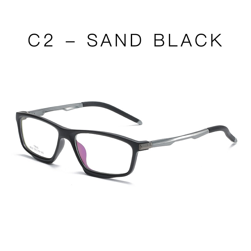 Handoer Unisex Full Rim Square Tr 90 Alloy Eyeglasses 8001 Full Rim Handoer C2