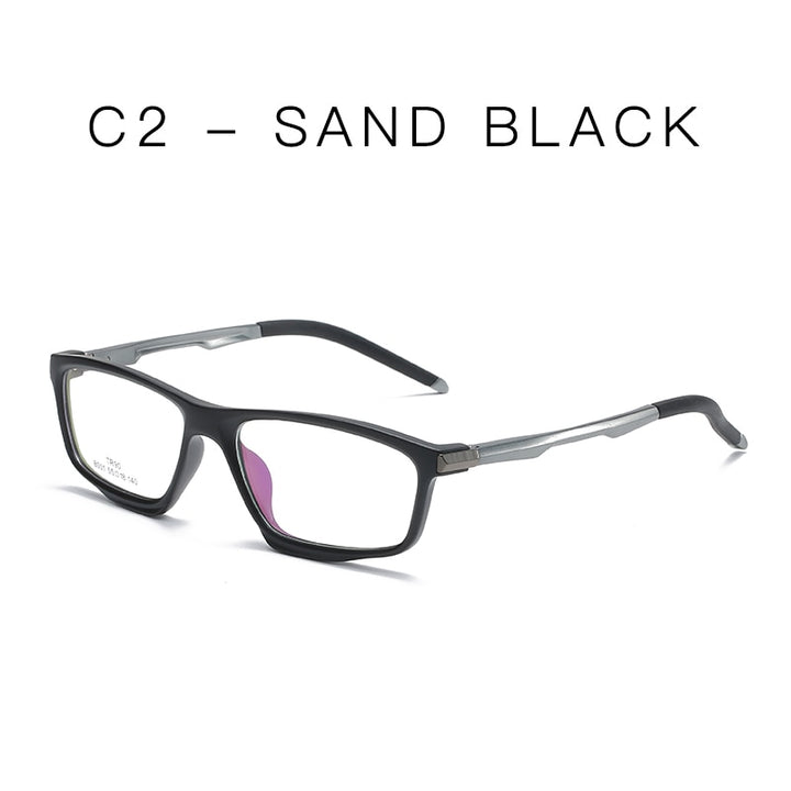 Handoer Unisex Full Rim Square Tr 90 Alloy Eyeglasses 8001 Full Rim Handoer C2