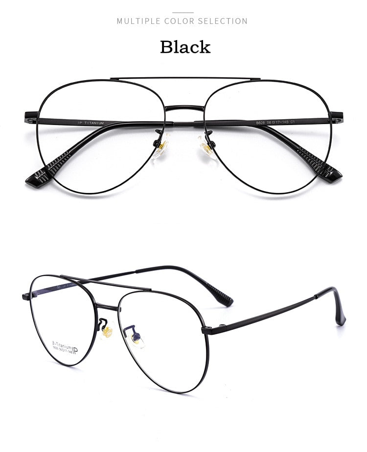 Yimaruili Unisex Full RIm Double Bridge β Titanium Frame Eyeglasses 8826 Full Rim Yimaruili Eyeglasses