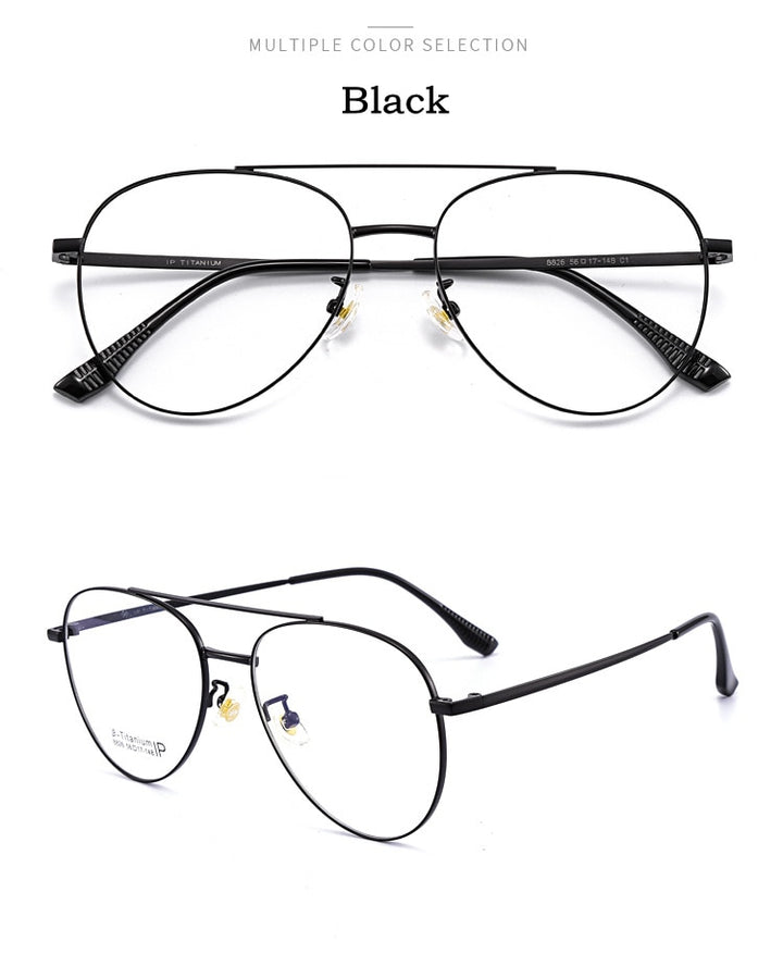 Yimaruili Unisex Full RIm Double Bridge β Titanium Frame Eyeglasses 8826 Full Rim Yimaruili Eyeglasses
