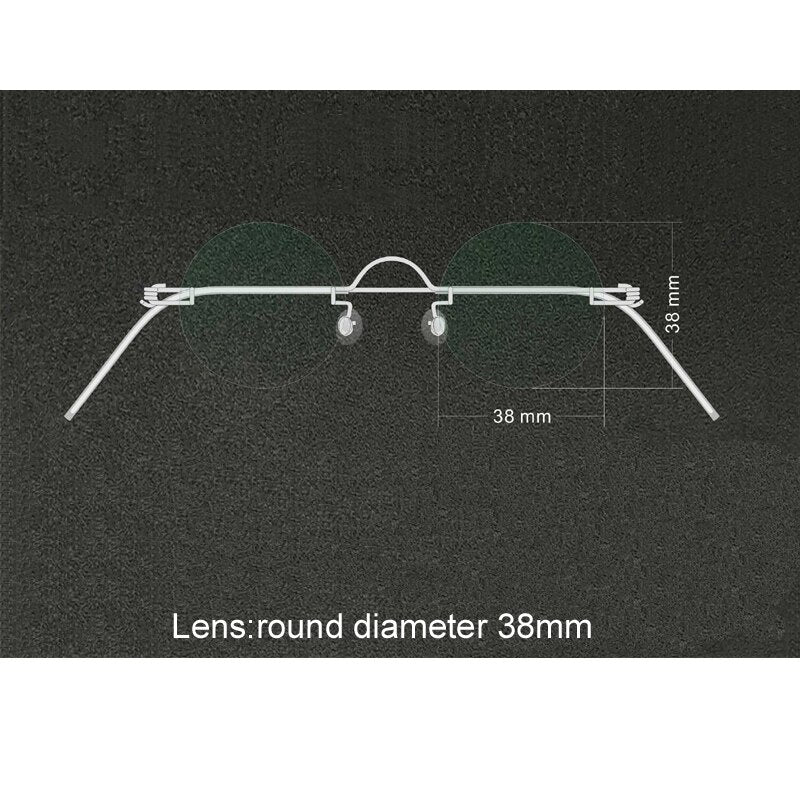 Yujo Unisex Rimless Small Round Screwless Stainless Steel Reading Glasses Y020 Reading Glasses Yujo China 0 38mm