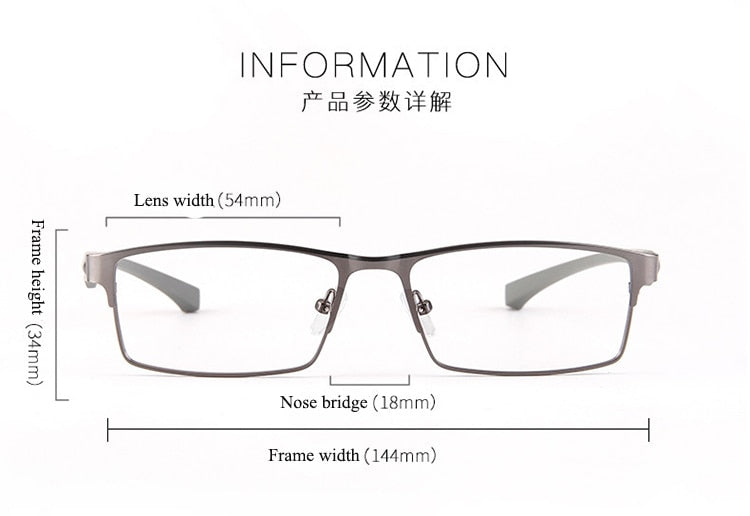 Bclear Men's Semi Rim Square Titanium Alloy Eyeglasses 66071 Semi Rim Bclear