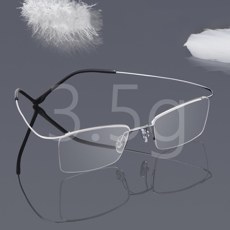 Yimaruili Men's Semi Rim Hinge Free β Titanium Frame Eyeglasses 30004 Semi Rim Yimaruili Eyeglasses