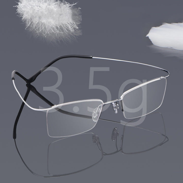 Yimaruili Men's Semi Rim Hinge Free β Titanium Frame Eyeglasses 30004 Semi Rim Yimaruili Eyeglasses
