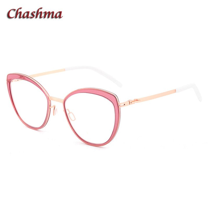 Chashma Ochki Women's Full Rim Square Cat Eye Acetate Alloy Eyeglasses 8908 Full Rim Chashma Ochki C4