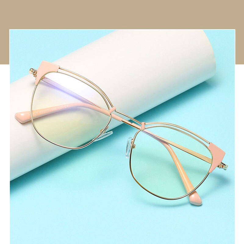 Hotony Unisex Full Rim Cat Eye Alloy Frame Eyeglasses L95537 Full Rim Hotony