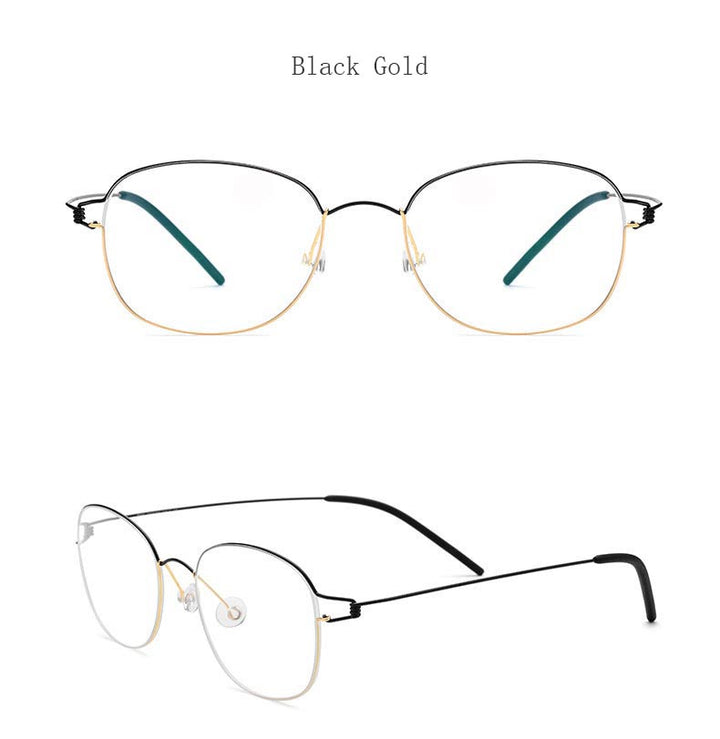 Hdcrafter Unisex Full Rim Round Titanium Screwless Frame Eyeglasses 28618 Full Rim Hdcrafter Eyeglasses