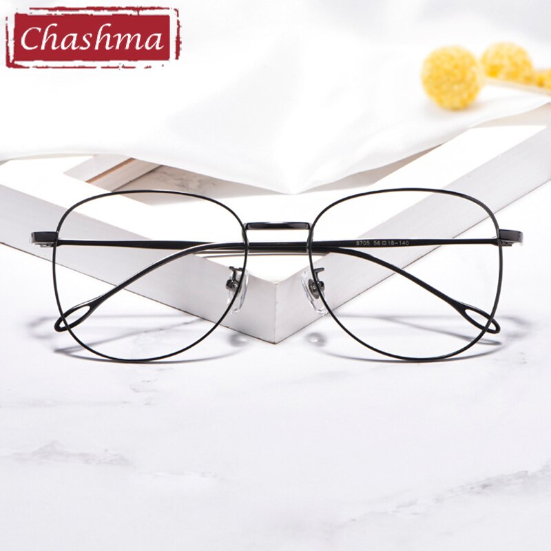 Chashma Ottica Unisex Full Rim Round Square Stainless Steel Eyeglasses Full Rim Chashma Ottica