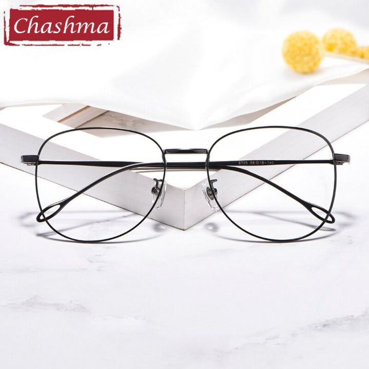 Chashma Ottica Unisex Full Rim Round Square Stainless Steel Eyeglasses Full Rim Chashma Ottica