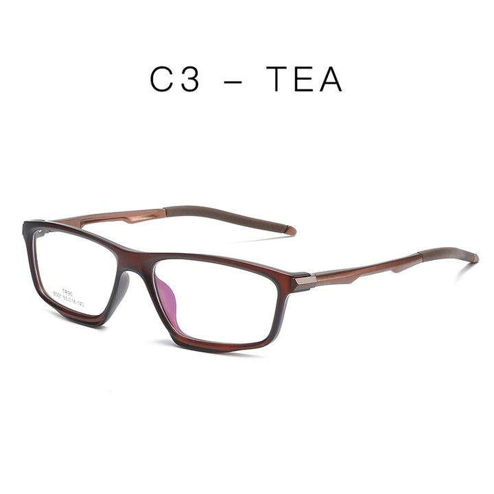Handoer Unisex Full Rim Square Tr 90 Alloy Eyeglasses 8001 Full Rim Handoer C3