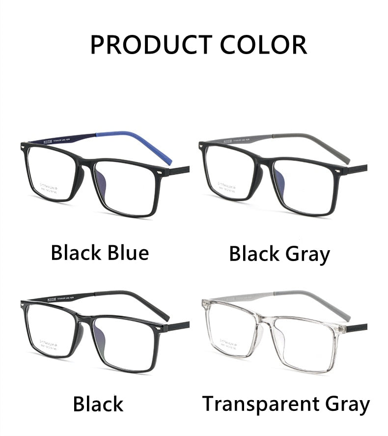 Yimaruili Men's Full Rim TR 90 Resin β Titanium Frame Eyeglasses 8881 Full Rim Yimaruili Eyeglasses