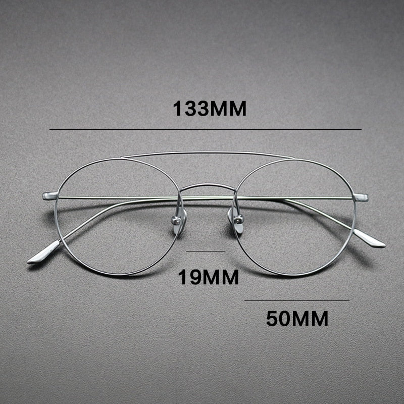 Gatenac Unisex Full Rim Round Titanium Double Bridge Frame Eyeglasses Gxyj618 Full Rim Gatenac   