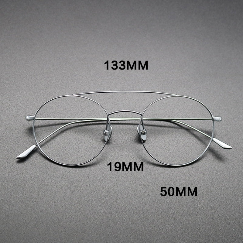Gatenac Unisex Full Rim Round Titanium Double Bridge Frame Eyeglasses Gxyj618 Full Rim Gatenac