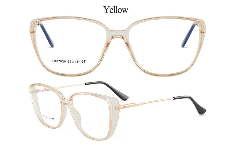 Hotony Women's Full Rim TR 90 Resin Cat Eye Frame Eyeglasses 7020 Full Rim Hotony