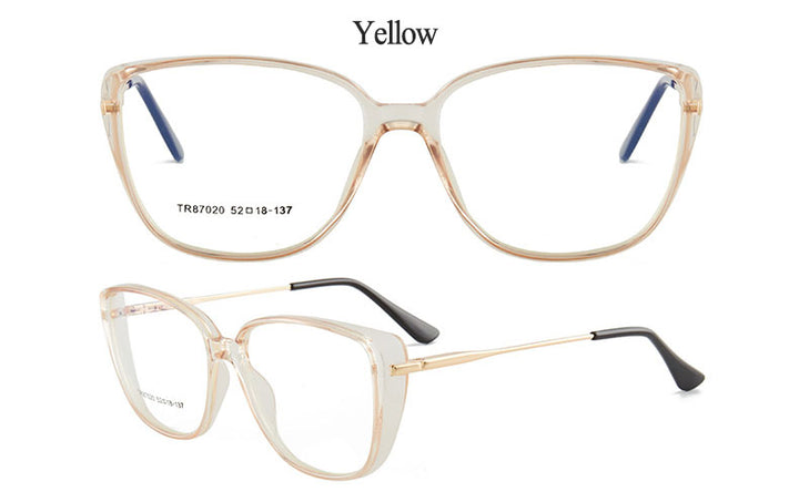 Hotony Women's Full Rim TR 90 Resin Cat Eye Frame Eyeglasses 7020 Full Rim Hotony