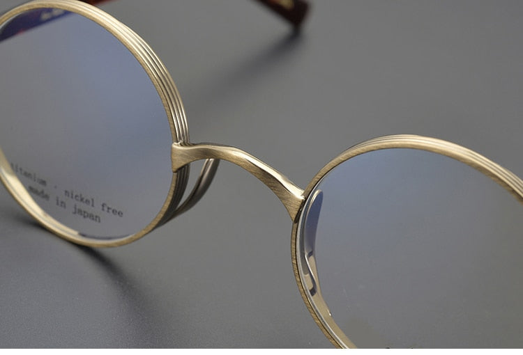 Yujo Unisex Full Rim Thick Round Titanium Acetate Eyeglasses Y041 Full Rim Yujo