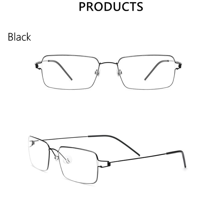 Yimaruili Unisex Full Rim Screwless Titanium Alloy Frame Eyeglasses 28606 Full Rim Yimaruili Eyeglasses
