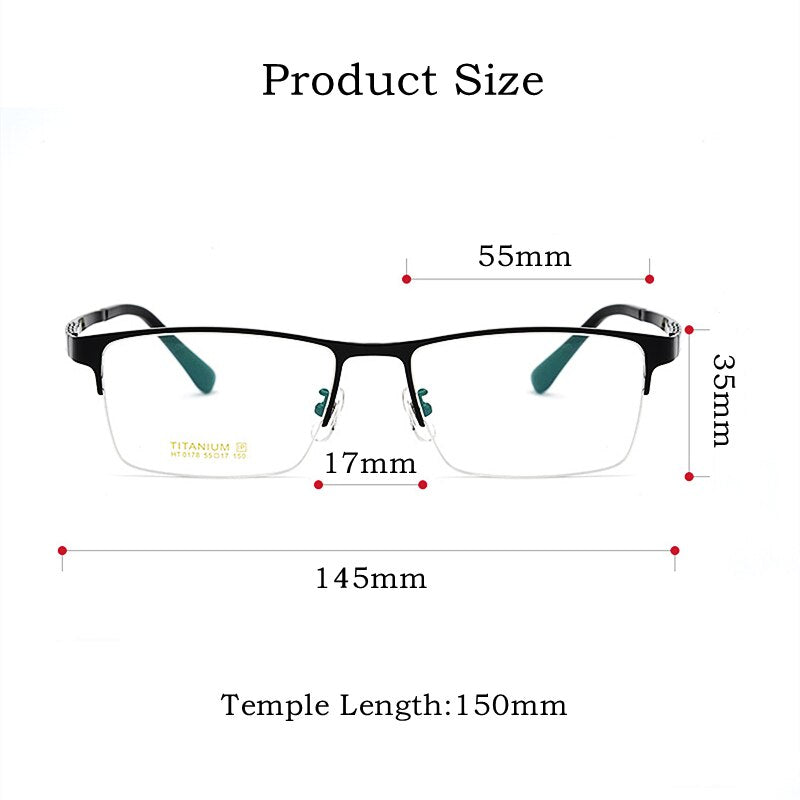 Yimaruili Unisex Semi Rim Round Titanium IP Frame Eyeglasses  HT0178 Semi Rim Yimaruili Eyeglasses