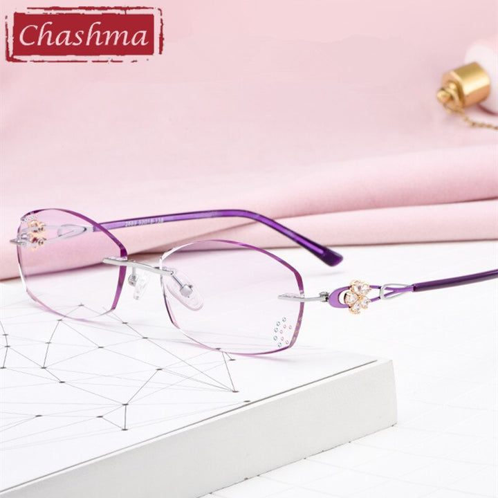 Chashma Women's Rimless Oval Titanium Eyeglasses 2889 Rimless Chashma