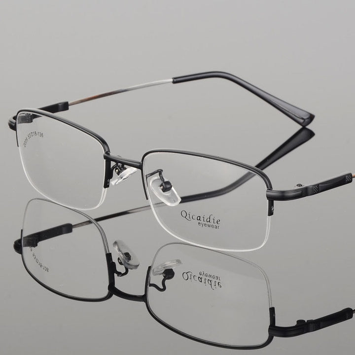 Bclear Men's Semi Rim Square Alloy Eyeglasses 2008 Semi Rim Bclear
