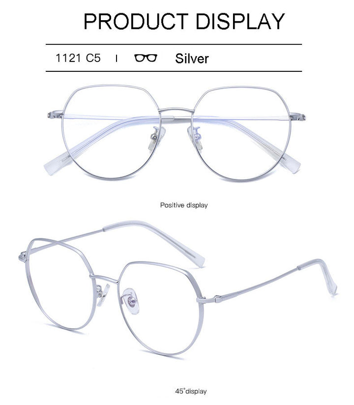 Hotony Unisex Full Rim Alloy Round Frame Eyeglasses 1121 Full Rim Hotony