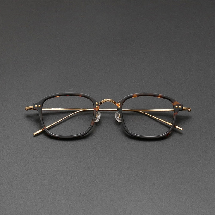 Gatenac Unisex Full Rim Square Titanium Acetate Frame Eyeglasses Gxyj364 Full Rim Gatenac 3