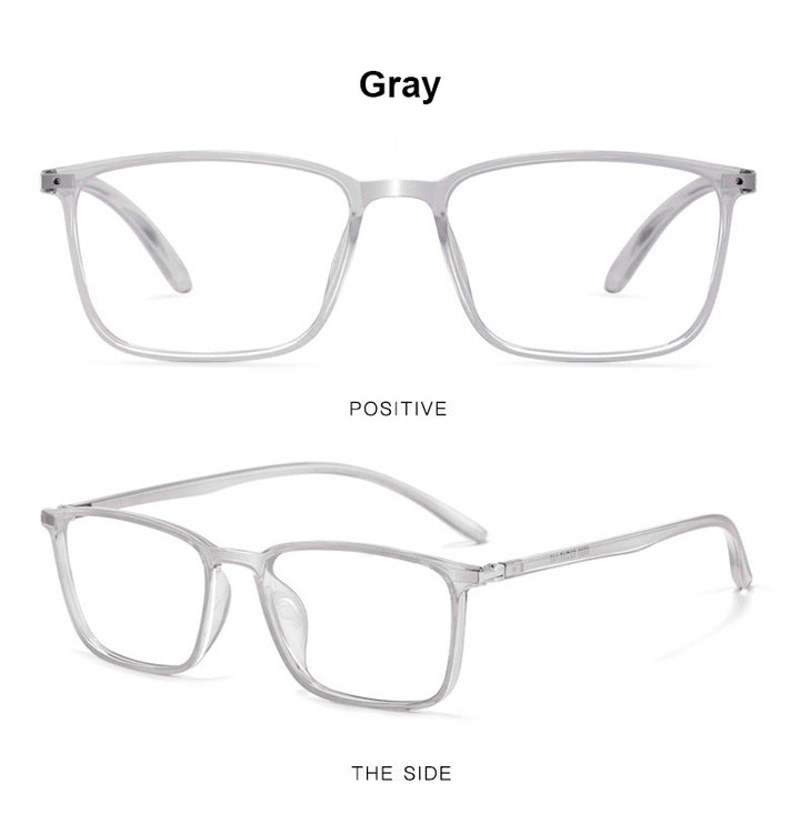 Hotony Unisex Full Rim Square TR 90 Resin Frame Eyeglasses 6633 Full Rim Hotony