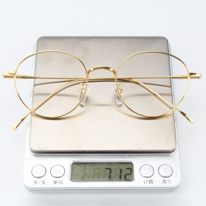 Muzz Unisex Full Rim Round Titanium Frame Eyeglasses 6144 Full Rim Muzz