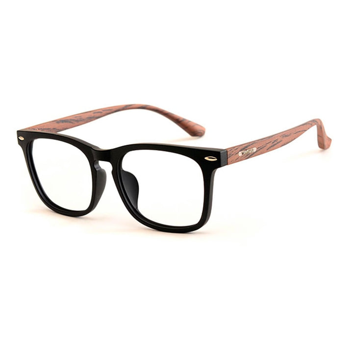 Yimaruili Unisex Full Rim Imitation Wood Resin Frame Eyeglasses 98028 Full Rim Yimaruili Eyeglasses