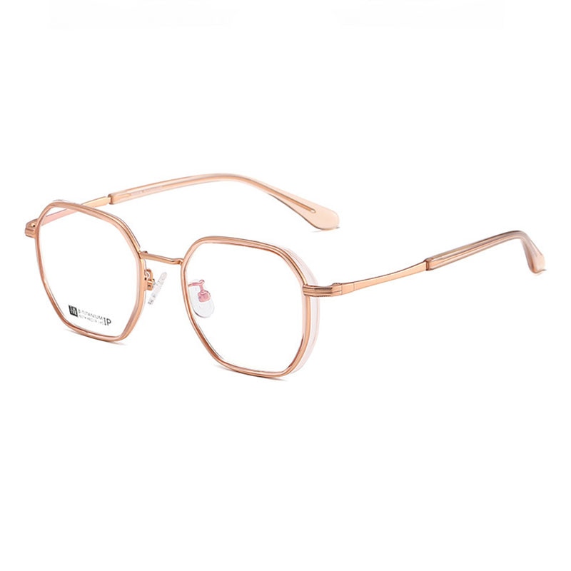 Hotochki Unisex Full Rim Beta Titanium Frame Eyeglasses 6074 Full Rim Hotochki Rose Gold