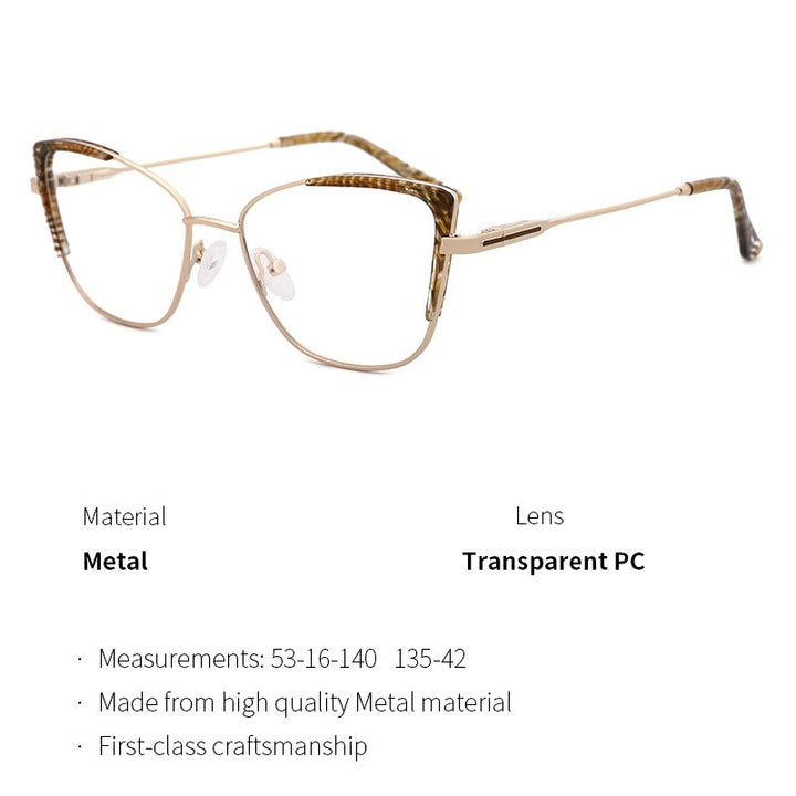 Kansept Women's Full Rim Cat Eye Stainless Steel Frame Eyeglasses Ms8124 Full Rim Kansept