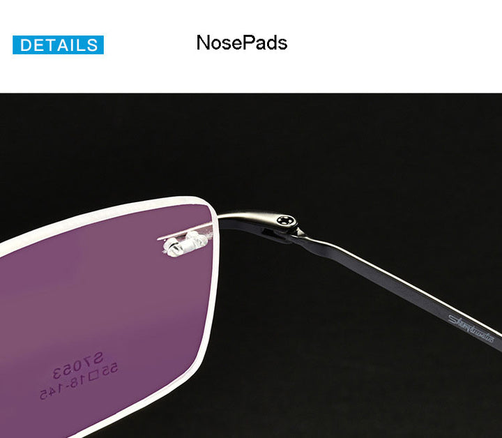 Hotochki Men's Rimless Alloy Screwless Frame Eyeglasses 7053 Rimless Hotochki