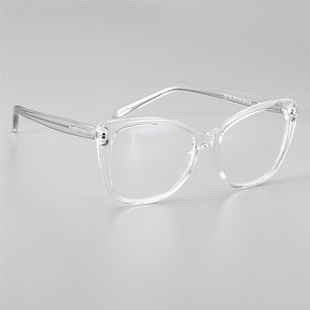 CCspace Unisex Full Rim Cat Eye Tr 90 Titanium Frame Eyeglasses 51015 Full Rim CCspace clear