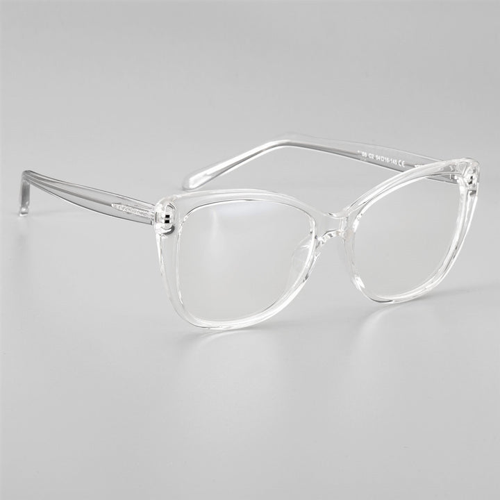 CCspace Unisex Full Rim Cat Eye Tr 90 Titanium Frame Eyeglasses 51015 Full Rim CCspace clear