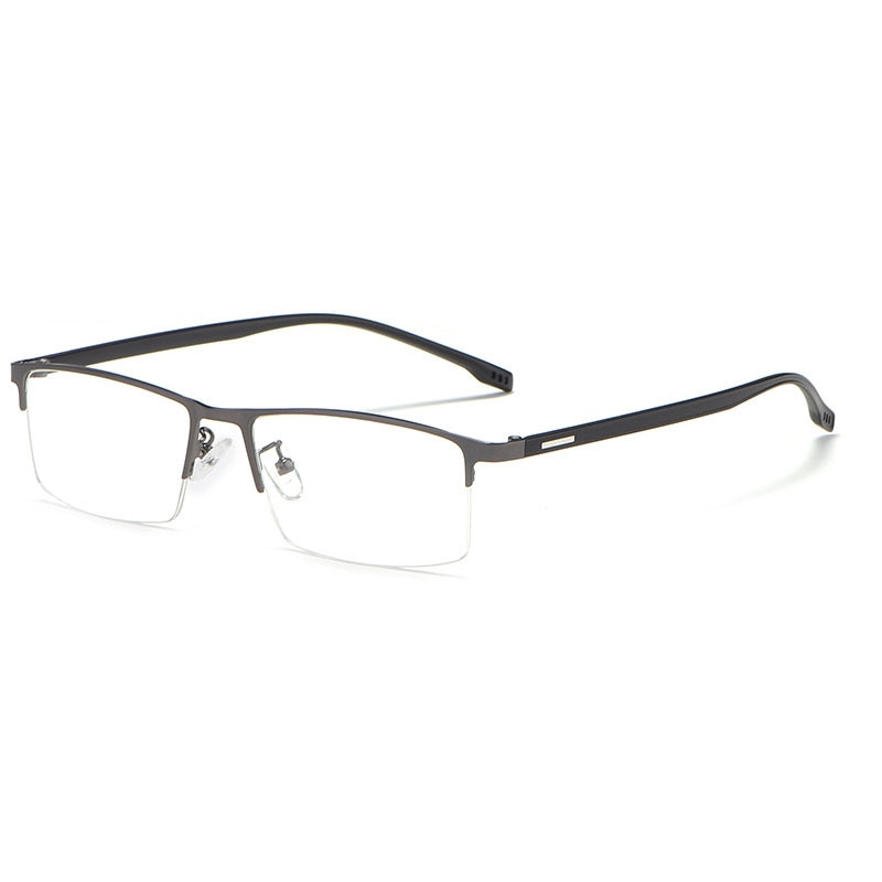 Hotochki Men's Semi Rim Rectangular Alloy Frame Eyeglasses 9102 Semi Rim Hotochki