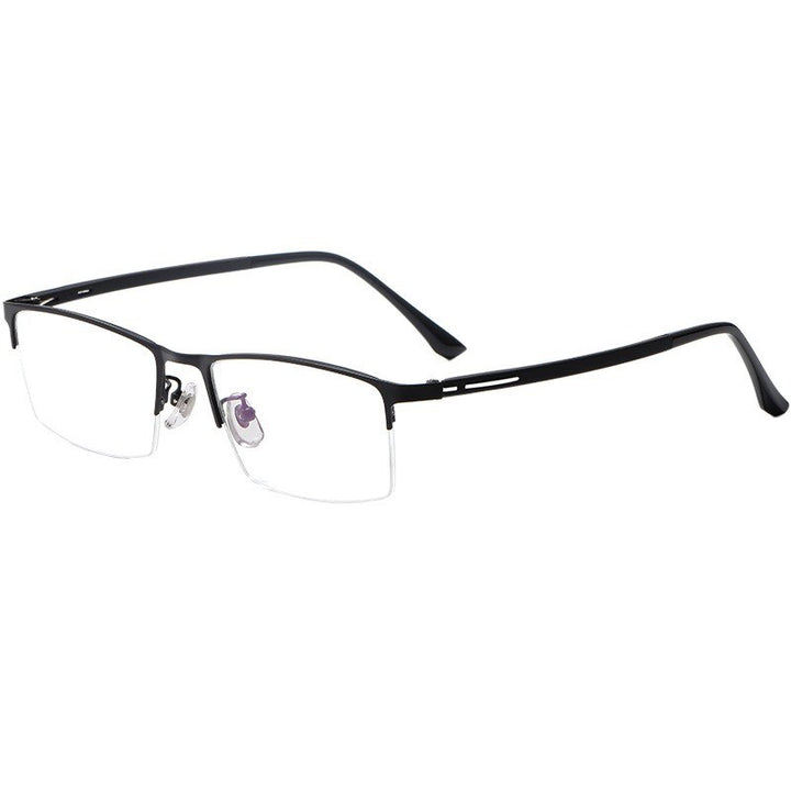 Yimaruili Unisex Semi Rim Titanium Alloy Frame Eyeglasses P9916 Semi Rim Yimaruili Eyeglasses