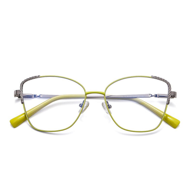 Hotochki Women's Full Rim Polygon Alloy Frame Eyeglasses 3014 Full Rim Hotochki C2