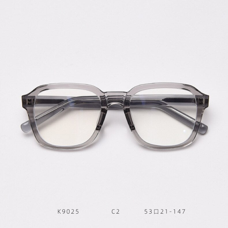 CCspace Women's Full Rim Square Tr 90 Titanium Frame Acetate Leg Eyeglasses 49354 Full Rim CCspace C2Gray