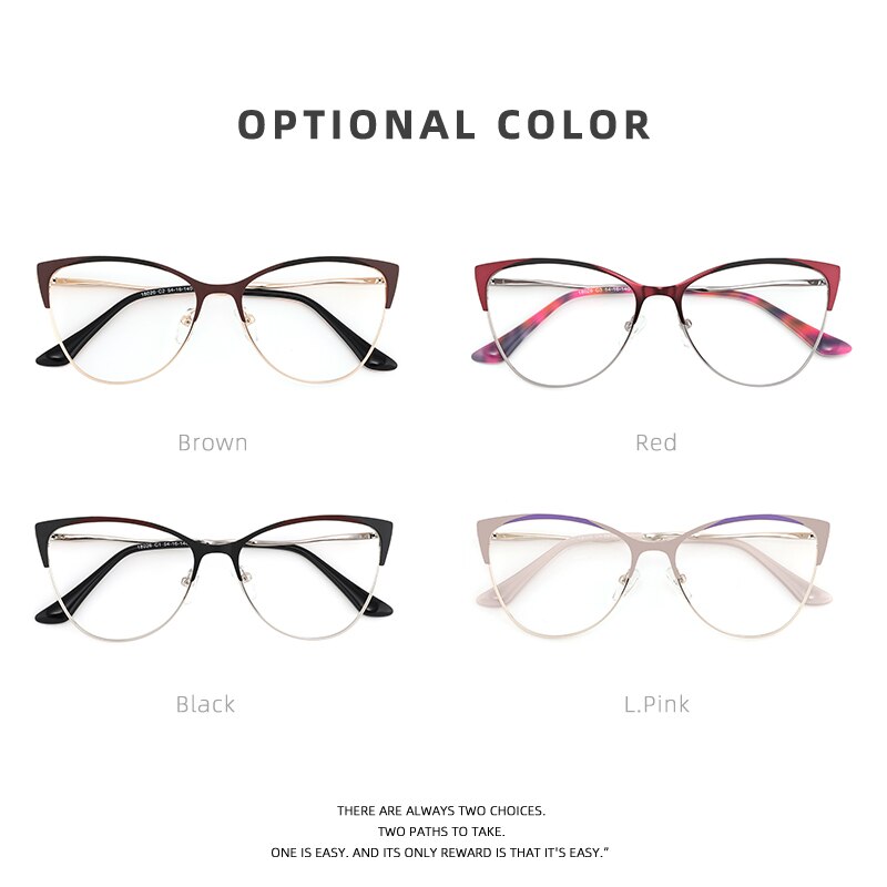 Laoyehui Women's Eyeglasses Cat Eye Alloy Frame 18026 Full Rim Laoyehui