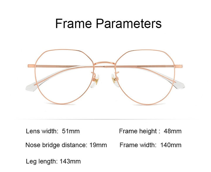 Handoer Unisex Full Rim Oval Round Titanium Eyeglasses 89180 Full Rim Handoer
