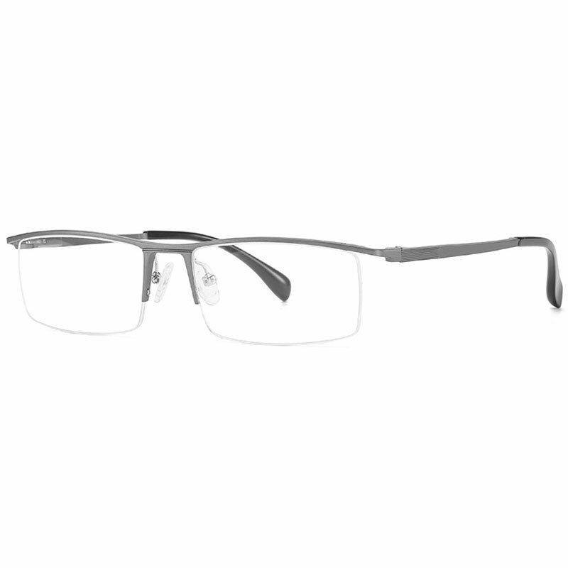 Hotochki Unisex Semi Rim Aluminum Magnesium Alloy Frame Eyeglasses 6297 Semi Rim Hotochki gray