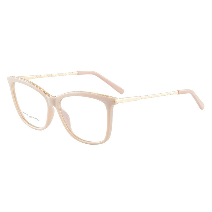 Hotony Woman's Full Rim Square TR 90 Resin Alloy Frame Eyeglasses 7009 Full Rim Hotony