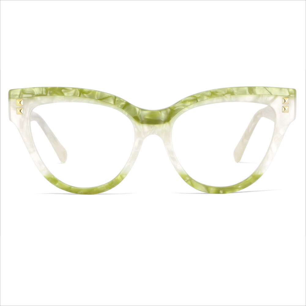 CCspace Unisex Full Rim Oversized Cat Eye Acetate Frame Eyeglasses 49795 Full Rim CCspace